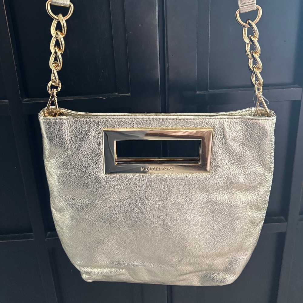 Michael Kors Gold Crossbody (or envelope hand bag)